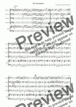 page one of The Entertainer for Bassoon Quartet
