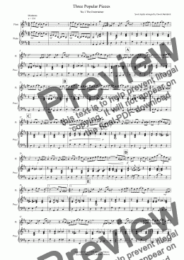 page one of 3 Popular Pieces for Flute and Piano