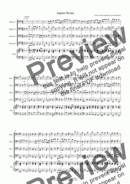 page one of Jupiter Hymn for Bassoon Quartet