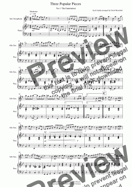 page one of 3 Popular Pieces for Alto Saxophone and Piano