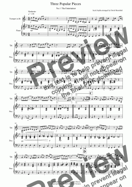 page one of 3 Popular Pieces for Trumpet and Piano