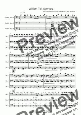 page one of William Tell Overture for Double Bass Trio