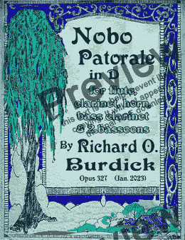 page one of Nobo Pastoral Sextet for flute, clarinet, horn, bass clarinet and two bassoons, Op. 327