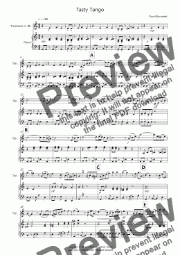page one of Tasty Tango for Trombone in Bb and Piano