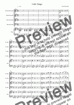 page one of Little Tango for Recorder and Piano