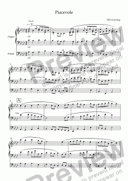 page one of Piacevole for Organ - Full Score