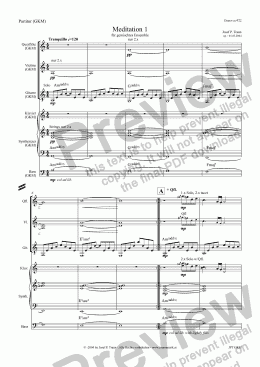 page one of Meditation 1 (GKM5/Score & Parts)