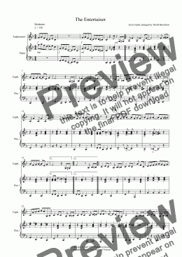 page one of The Entertainer for Euphonium and Piano