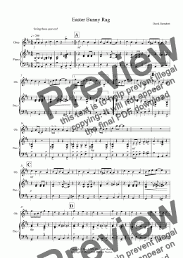 page one of Easter Bunny Rag for Oboe and Piano
