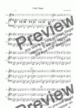 page one of Little Tango for Easy Oboe and Piano