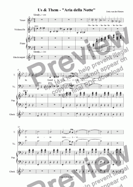 page one of Aria Della Notte (juvenilia, mixed ensemble)