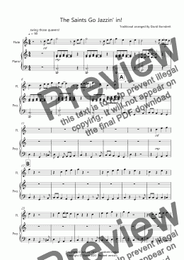 page one of The Saints Go Jazzin' in! for Flute and Piano