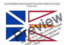 page one of Newfoundland and Labrador Provincial Anthem (Canada)