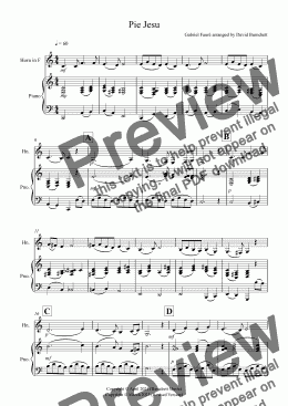 page one of Pie Jesu (from Requiem) for French Horn and Piano