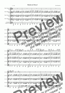 page one of Medieval Disco! for Bass Clarinet Quartet