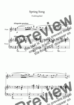page one of Spring Song - Flute and Piano