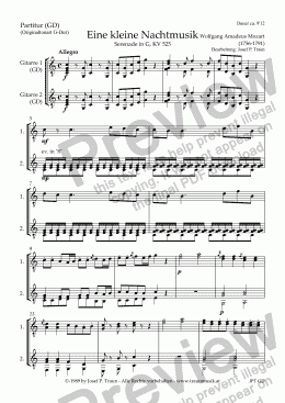 page one of Eine kleine Nachtmusik, KV 525, Allegro