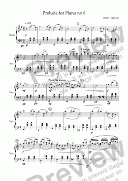 page one of Prelude for Piano no 8
