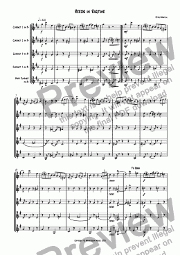 page one of Reeds in Ragtime