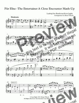 page one of Fur Elise The Entertainer Mash-Up - Full Score