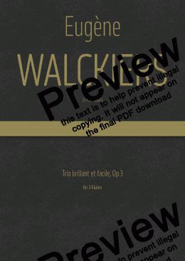 page one of Walckiers - Trio brillant et facile, Op 3