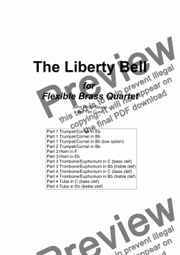 page one of The Liberty Bell for Flexible Brass Quartet