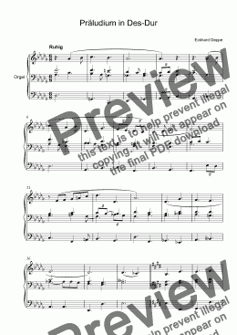 page one of Präludium in Des-Dur aus: 24 kleine Präludien für Orgel