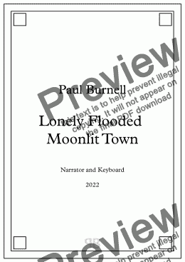 page one of Lonely Flooded Moonlit Town, for narrator and keyboard