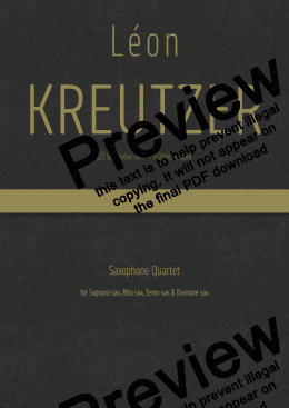 page one of Kreutzer - Saxophone Quartet
