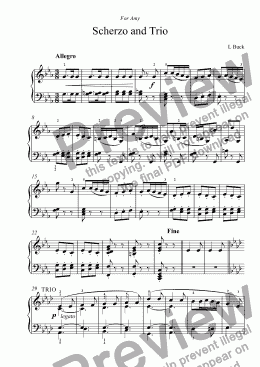 page one of Scherzo and Trio