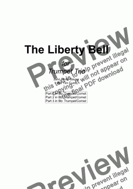 page one of The Liberty Bell for Trumpet Trio
