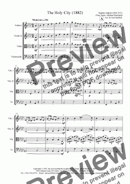 page one of The Holy City (String Quartet)