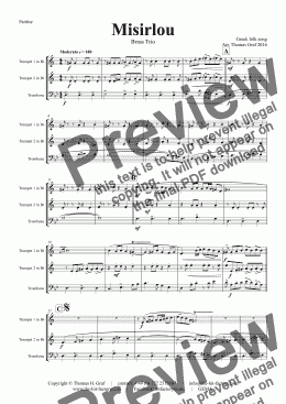 page one of Misirlou - Pulp Fiction - Brass Trio - Gm