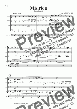 page one of Misirlou - Pulp Fiction - String Quartet - C