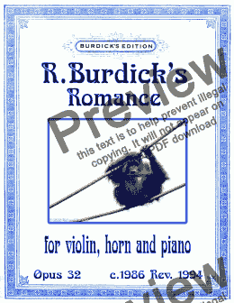 page one of Romance for violin, horn and piano, Op. 32