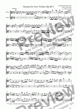 page one of Sonata (Duet) for two Violas Op.40-3