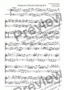 page one of Sonata (Duet) for Viola & Cello Op.40-1