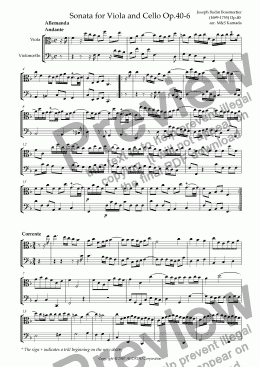 page one of Sonata (Duet) for Viola & Cello Op.40-6