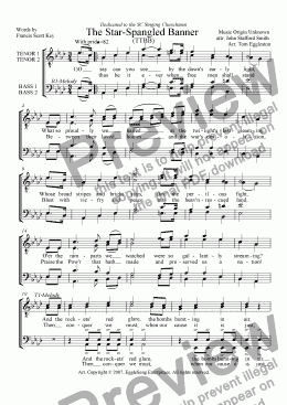 page one of The Star-Spangled Banner (TTBB)