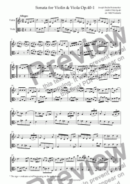 page one of Sonata (Duet) for Violin & Viola Op.40-1