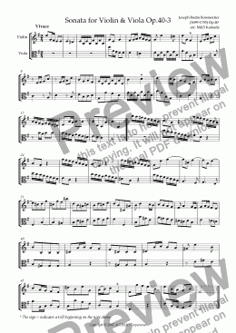 page one of Sonata (Duet) for Violin & Viola Op.40-3