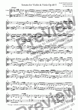 page one of Sonata (Duet) for Violin & Viola Op.40-5