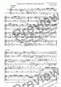 page one of Sonata (Duet) for Violin & Cello Op.40-6