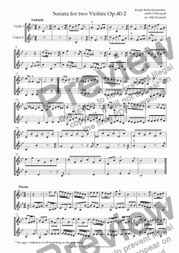 page one of Sonata (Duet) for two Violins Op.40-2