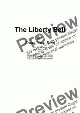 page one of The Liberty Bell for Saxophone Duet