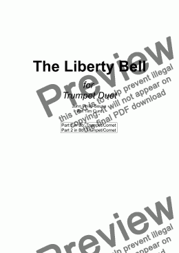 page one of The Liberty Bell for Trumpet Duet