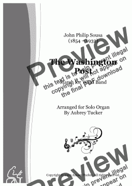 page one of Organ: The Washington Post (March for Wind Band) - John Philip Sousa