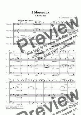 page one of Goltermann 2 Morceaux OP. 119 for Cello Quartet