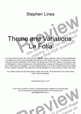 page one of Horn Quartet: Theme and Variations La Folia 
