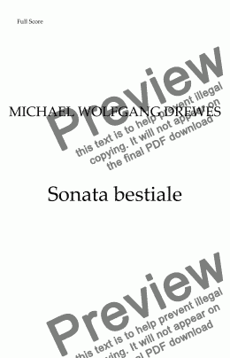 page one of Sonata bestiale_SATB - Score and parts